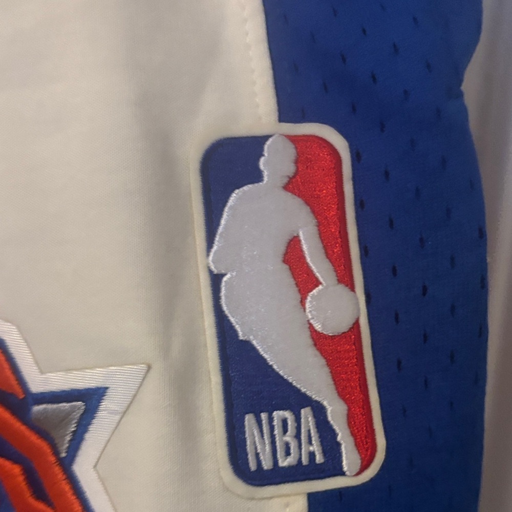 NBA NY knicks Shorts in Cream and Blue - Picture 8 of 14